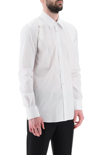 Stretch Cotton Harness Shirt  - White