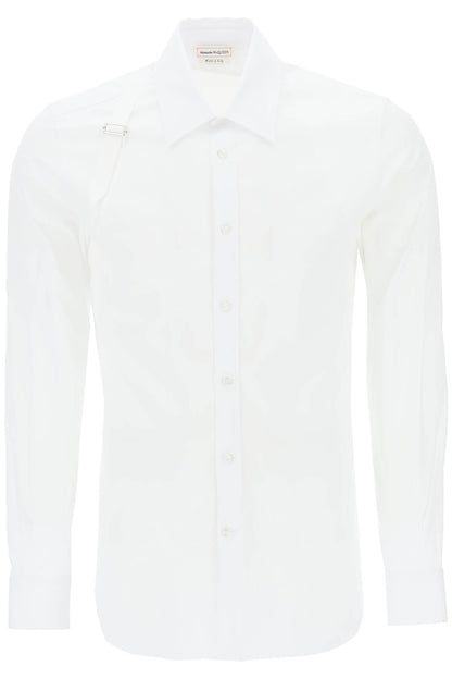 Stretch Cotton Harness Shirt  - White