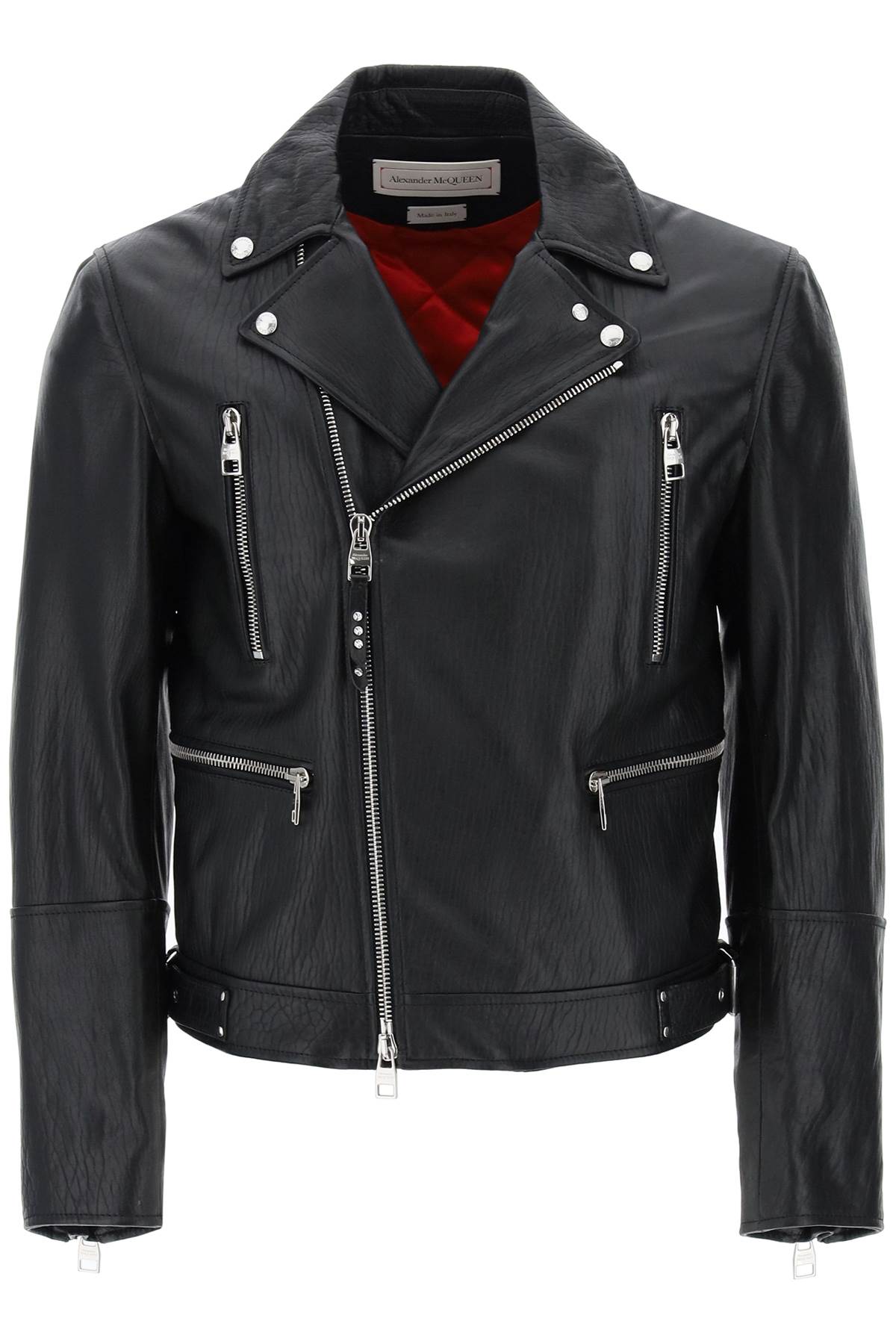 Leather Biker Jacket  - Nero