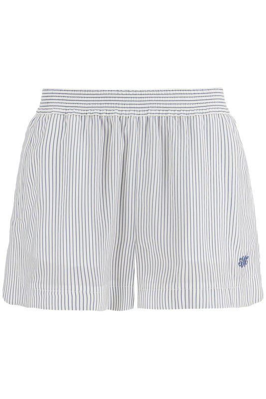 'striped Silk Shorts In A  - White