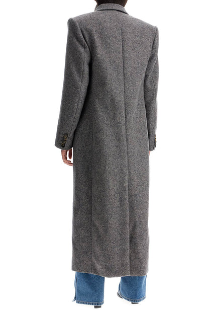 Maxi Tweed Coat In  - Grey