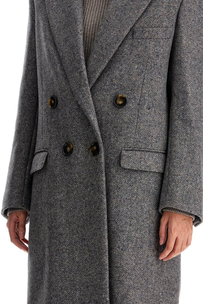 Maxi Tweed Coat In  - Grey