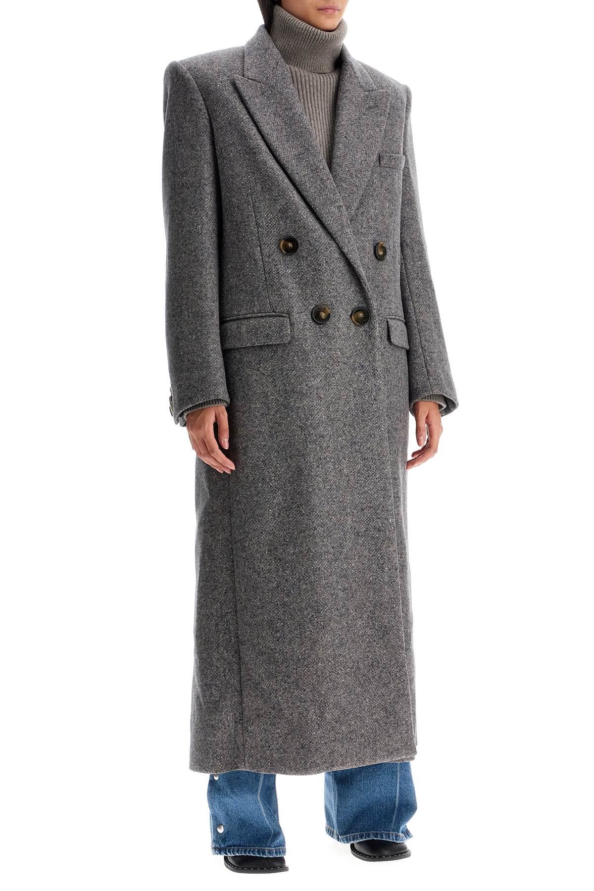 Maxi Tweed Coat In  - Grey