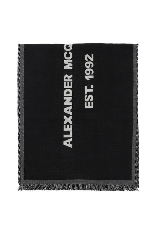 Mcqueen Graffiti Oversized Scarf  - Nero