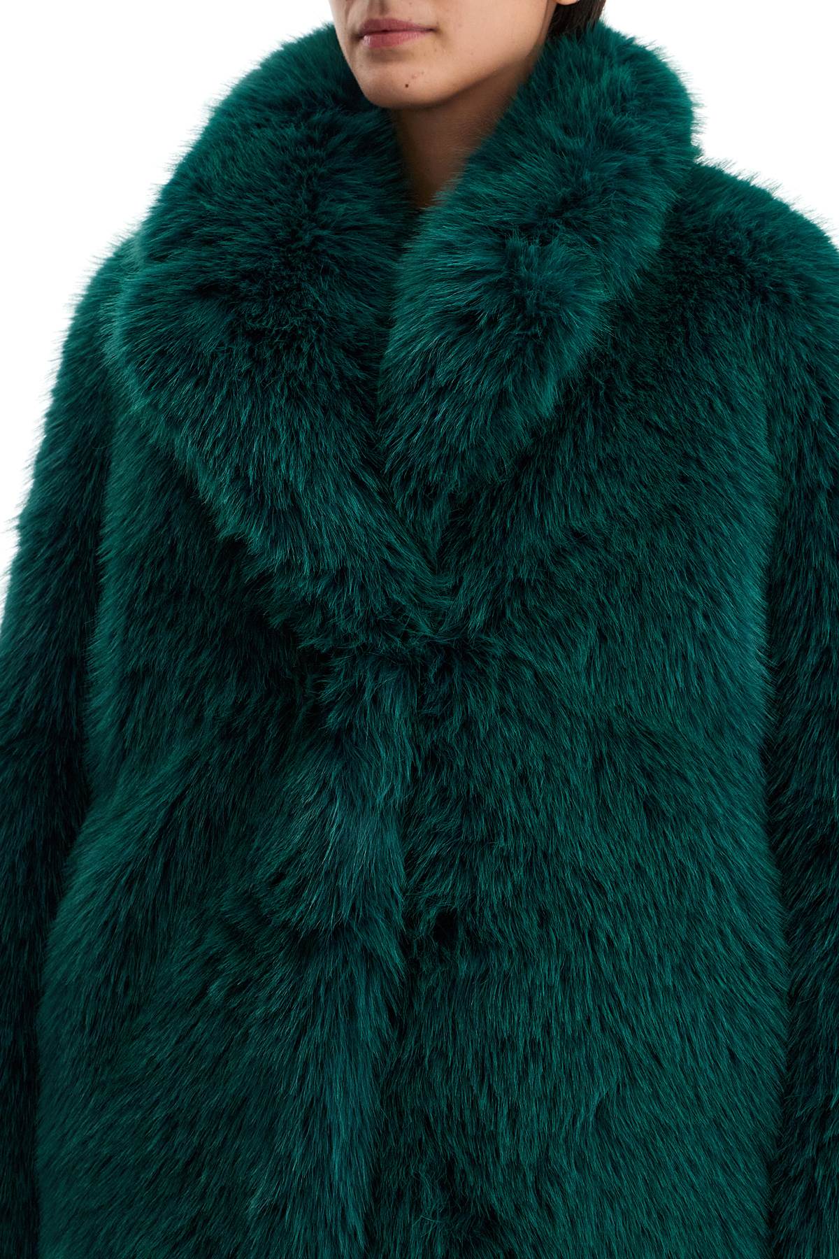 Short Hunter Coat In Faux Fur  - Green