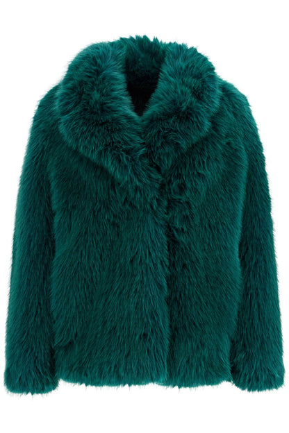 Short Hunter Coat In Faux Fur  - Green