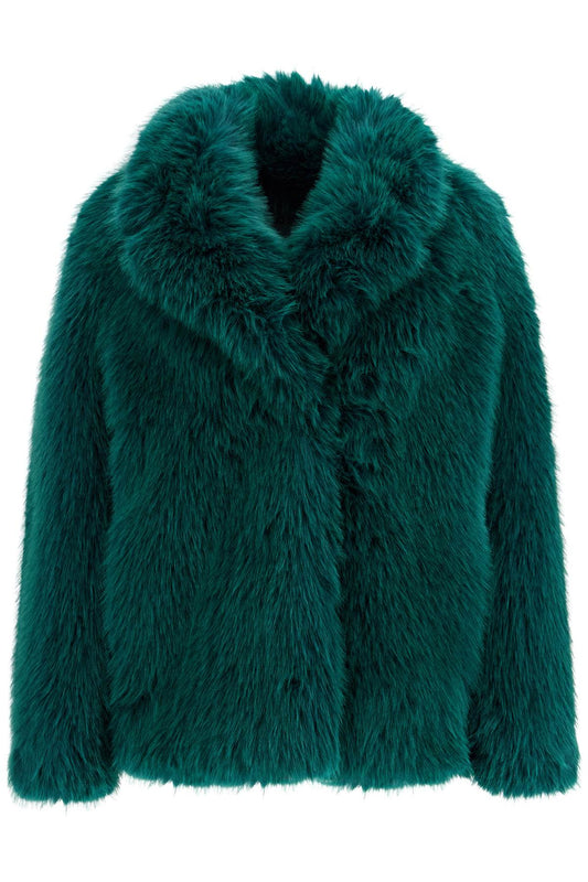 Short Hunter Coat In Faux Fur  - Green