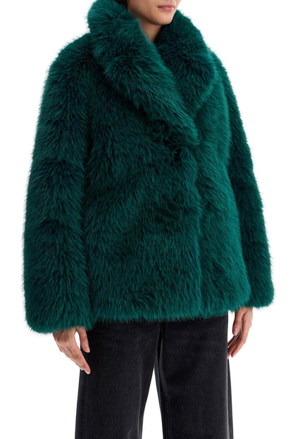 Short Hunter Coat In Faux Fur  - Green