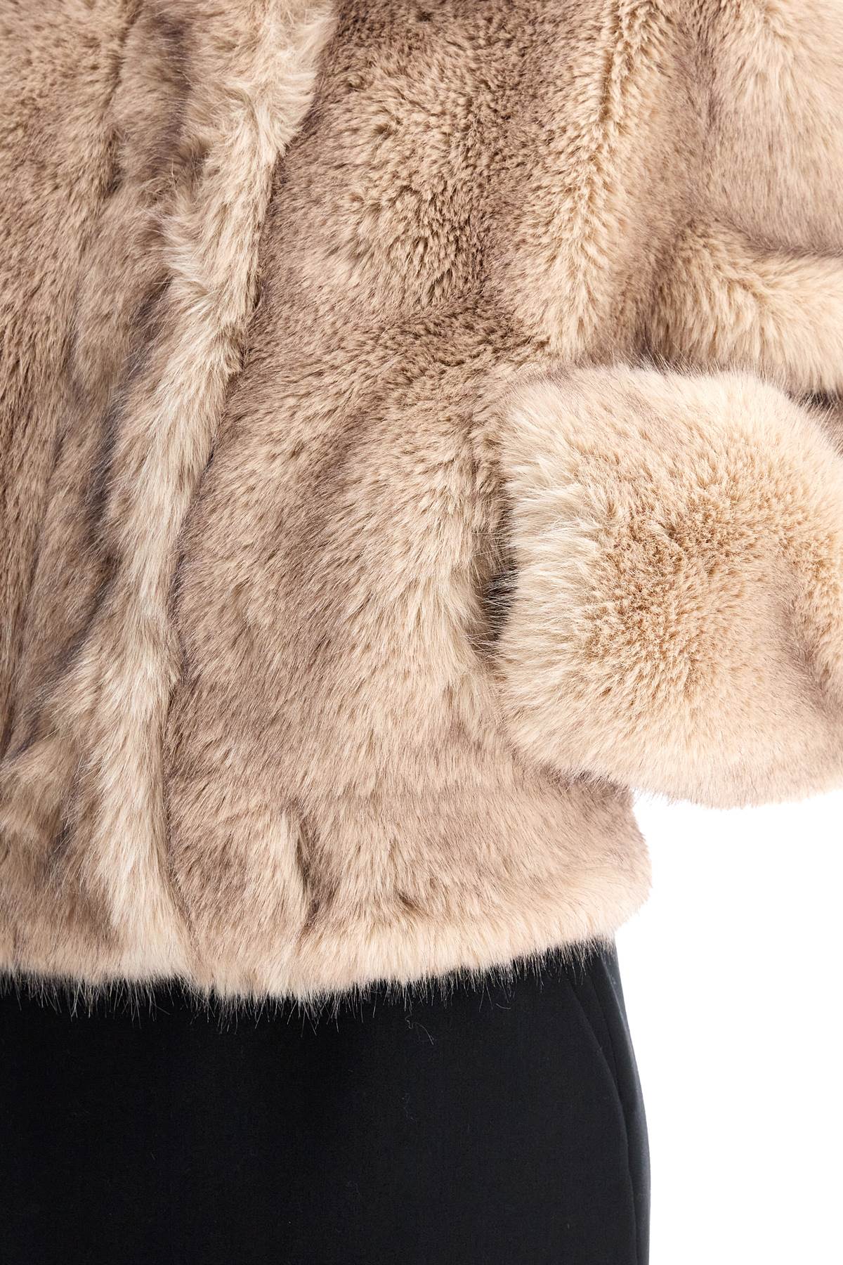 Lena Faux Fur Bomber Jacket  - Beige