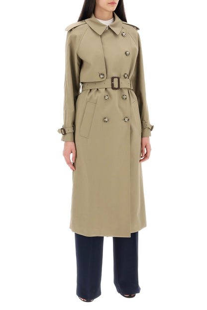 Sustainable Cotton Double-breasted Trench  - Khaki