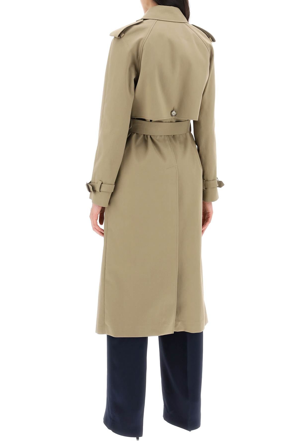 Sustainable Cotton Double-breasted Trench  - Khaki