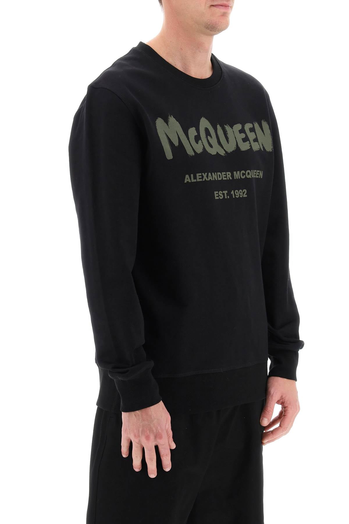 Mcqueen Graffiti Sweatshirt  - Black