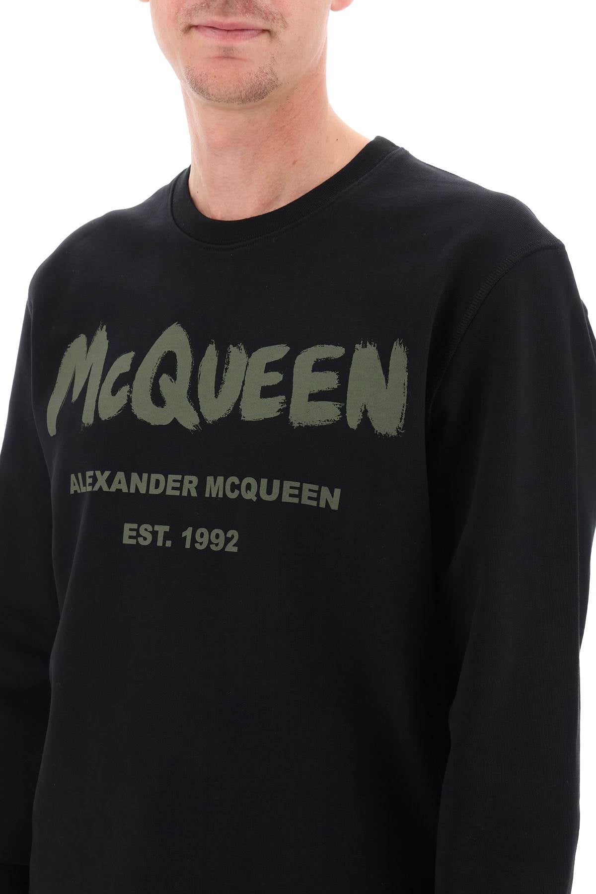 Mcqueen Graffiti Sweatshirt  - Black