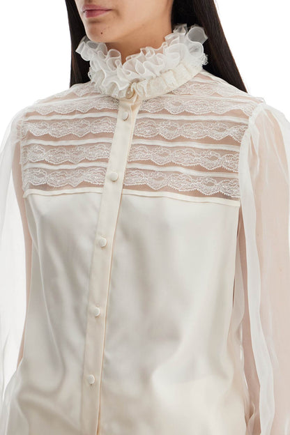 Silk Blouse With Ruffles  - Neutro