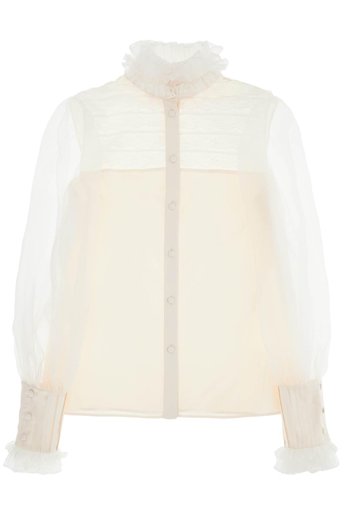 Silk Blouse With Ruffles  - Neutro