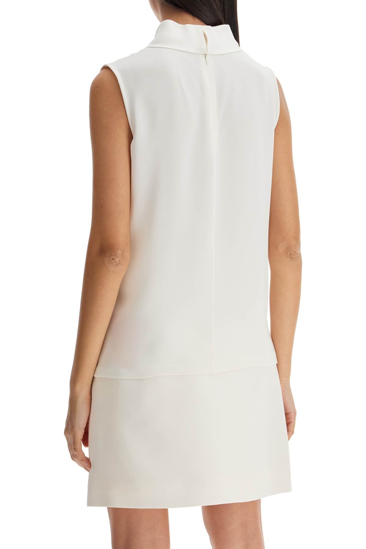 Sleeveless Silk Top Without  - White