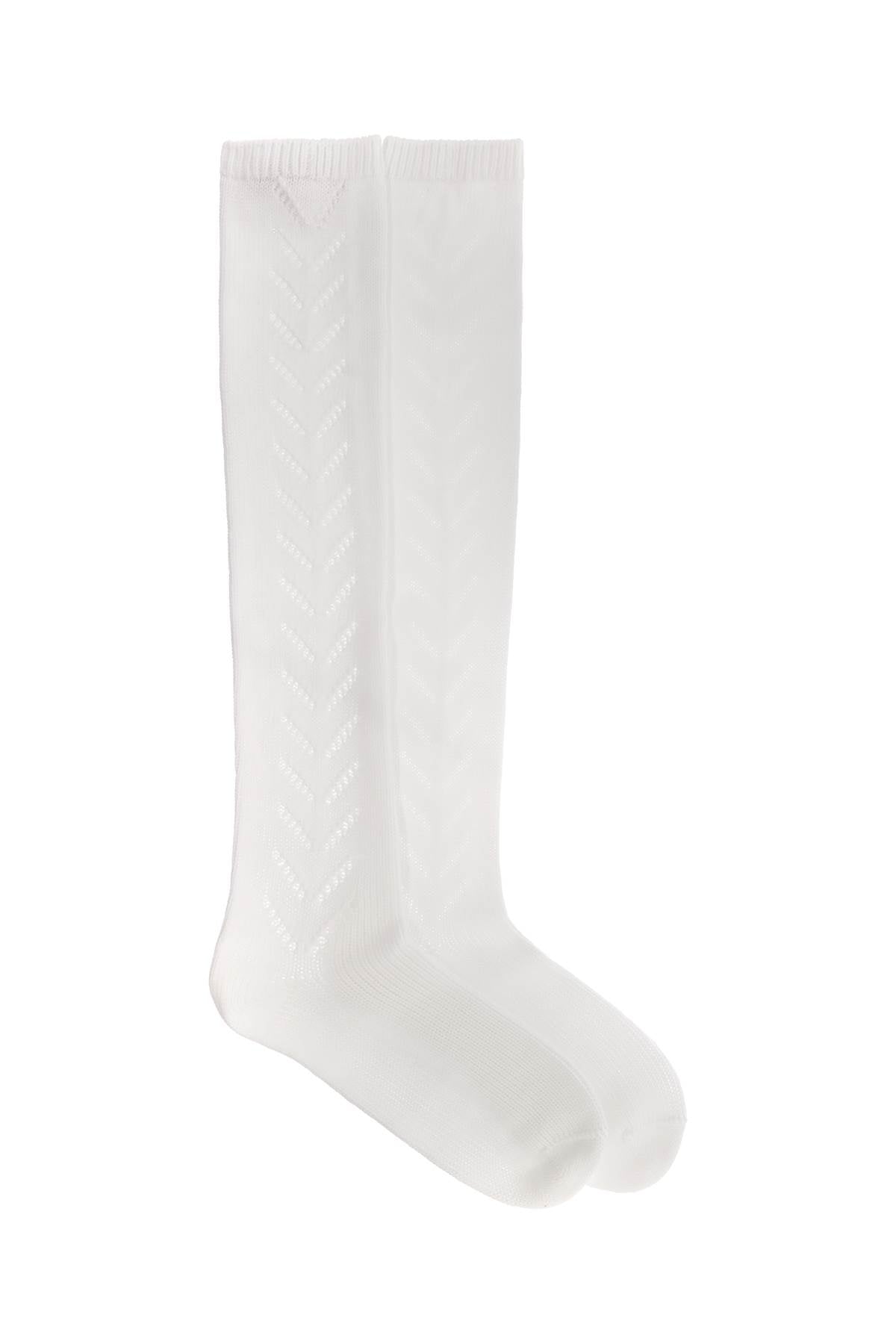 Perforated Cotton Socks For  - White