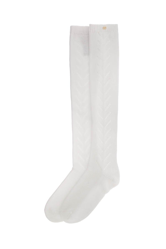 Perforated Cotton Socks For  - White