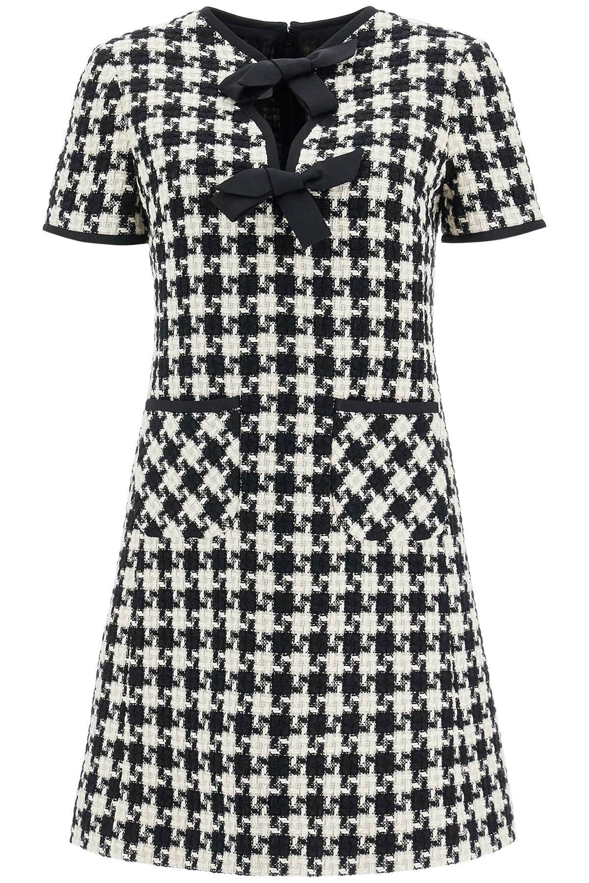 Mini Dress In Damier Light Tweed  - White