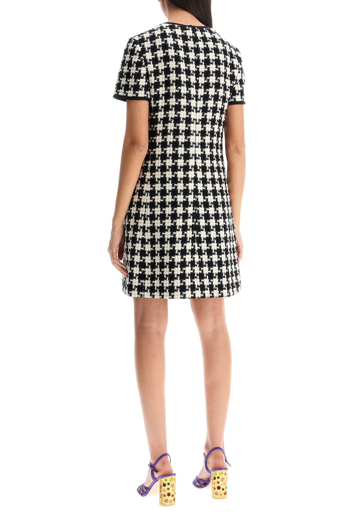 Mini Dress In Damier Light Tweed  - White