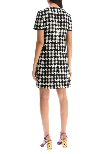 Mini Dress In Damier Light Tweed  - White