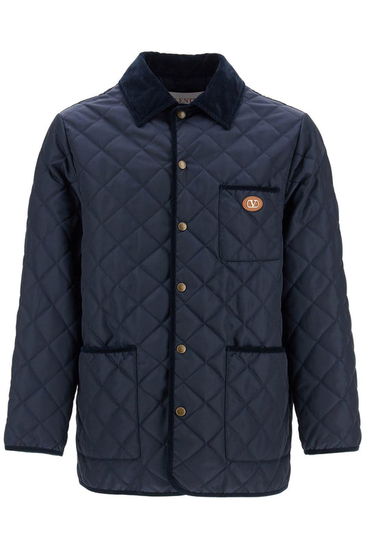 Quilted Jacket With Vlogo  - Blue