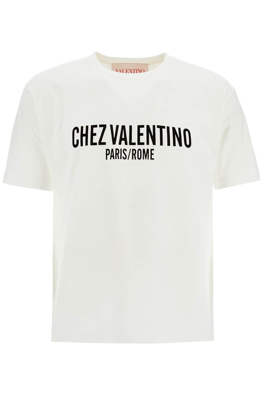 Chez Valentino Print T-shirt  - White