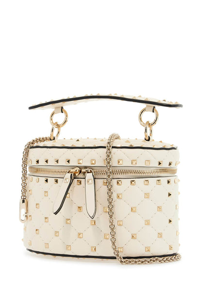 Light Ivory Leather Cylinder Bag With Chain  - Beige