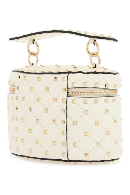 Light Ivory Leather Cylinder Bag With Chain  - Beige