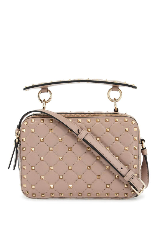 Quilted Poudré Shoulder Bag With Golden Studs  - Beige