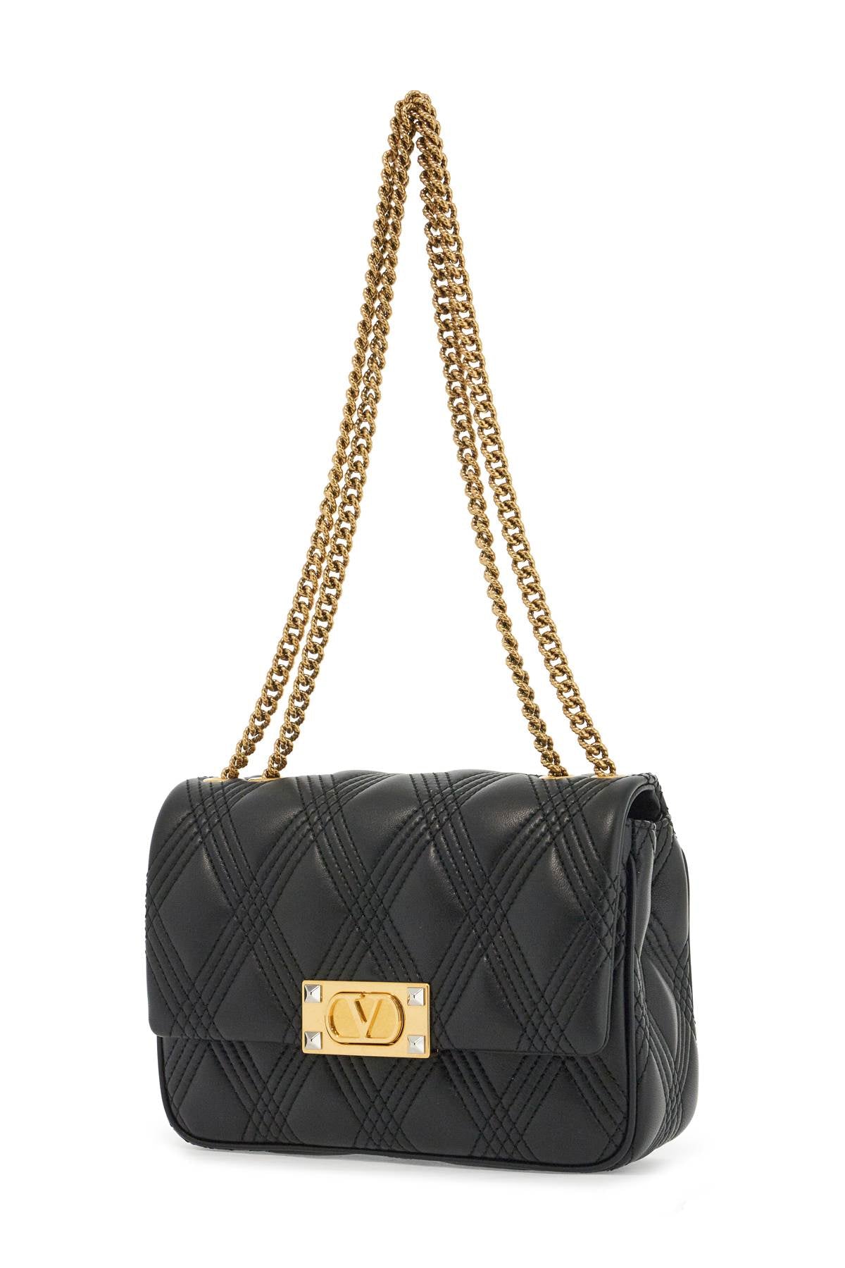 Quilted Shoulder Bag With  - Black