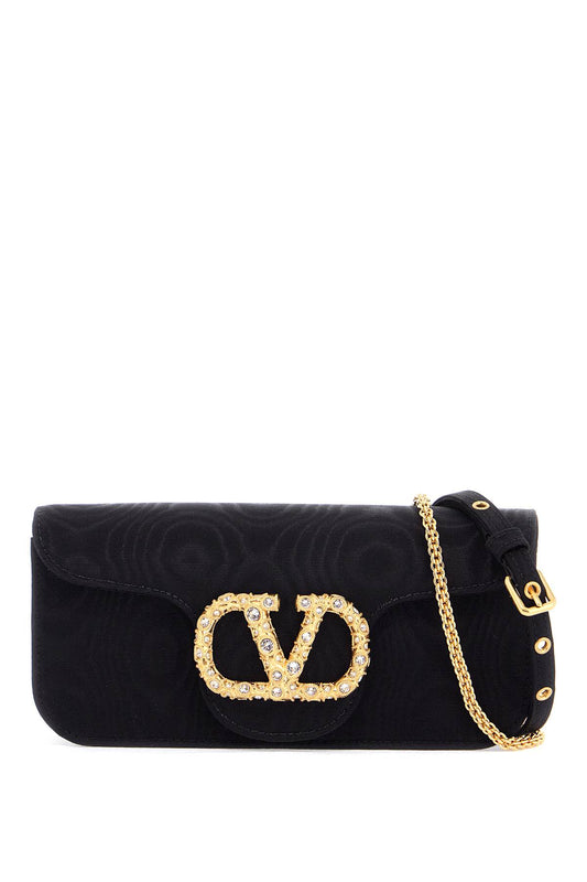 Locò Clutch In Moire Fabric  - Black