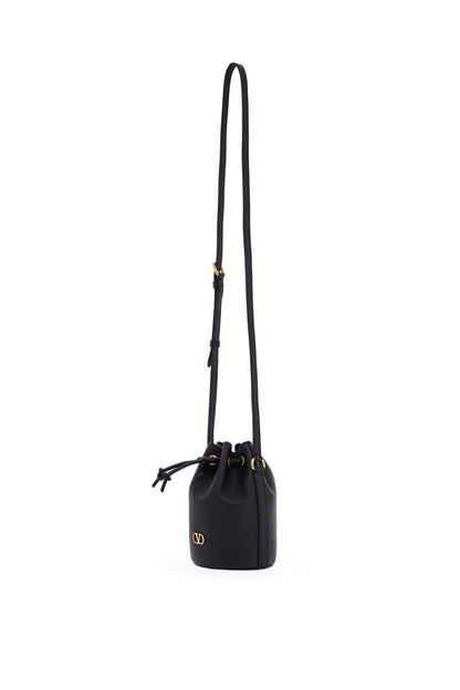 Mini Bucket Bag In Leather  - Black