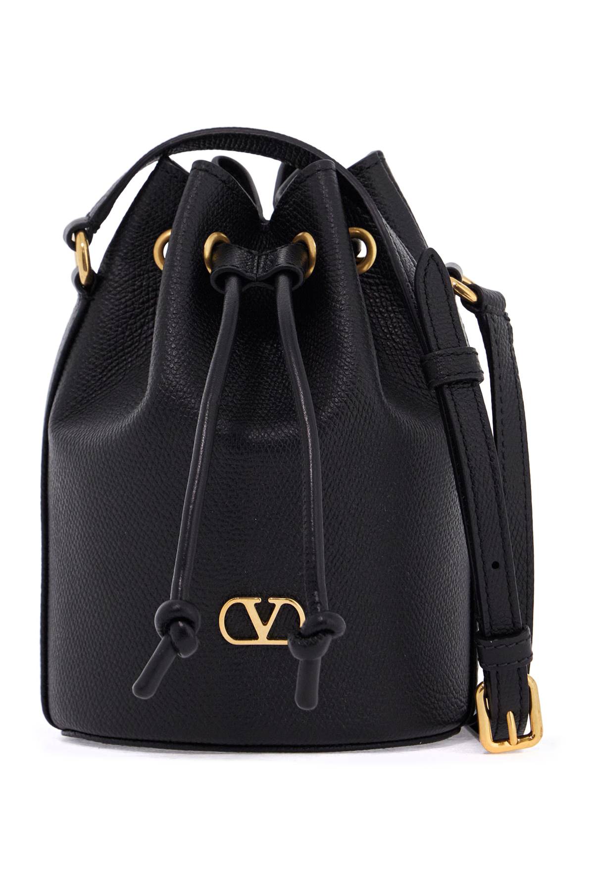 Mini Bucket Bag In Leather  - Black