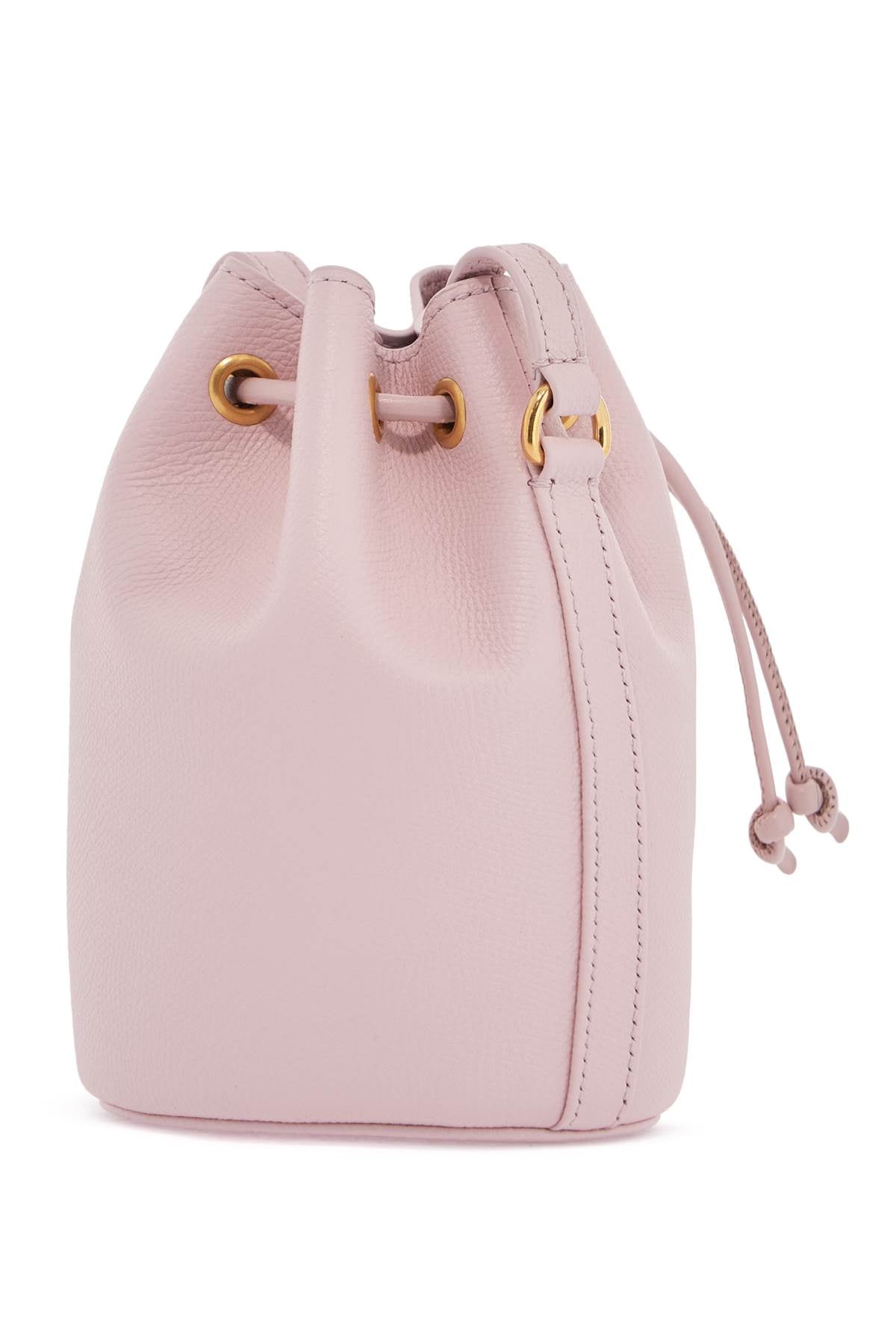 Borsa A Sacchetto Mini In Pelle Rosa Quarzo Con Tracolla Regolabile  - Pink