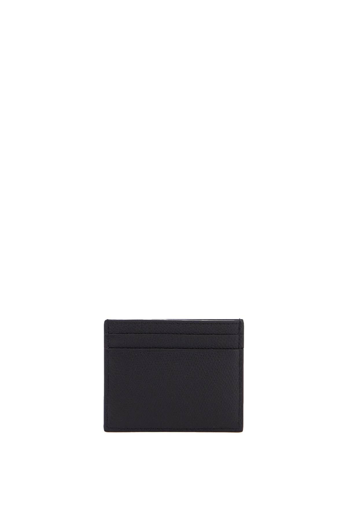 Portafoglio Minimalista In Pelle Nera Con Fessure Per Carte  - Black