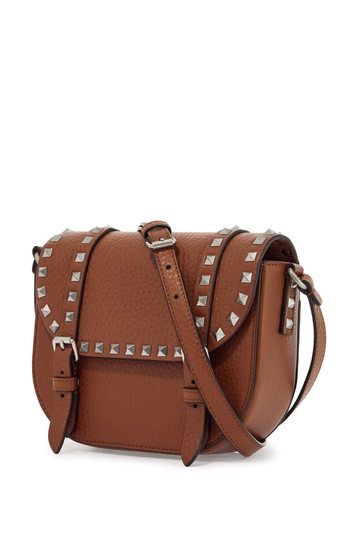 Small Rockstud Messenger Bag  - Brown