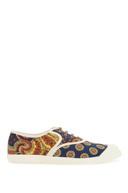 Multicolor Cotton Sneakers With Elaborate Print  - Multicolor