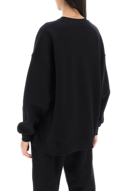 Crew-neck Sweatshirt With Logo Embroidery  - Nero