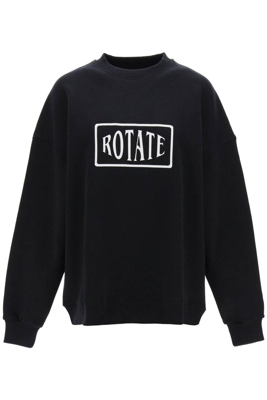 Crew-neck Sweatshirt With Logo Embroidery  - Nero