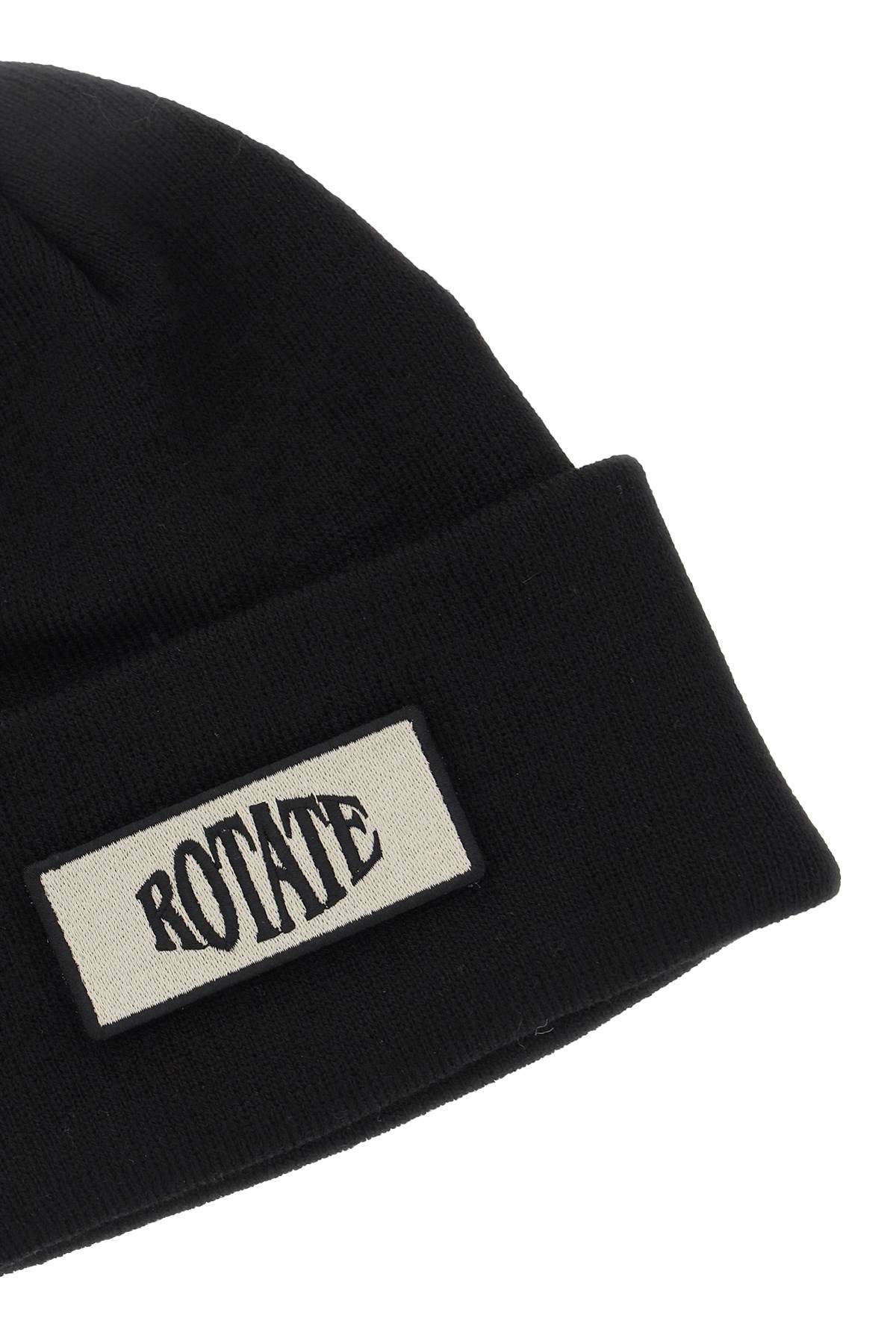 Beanie Hat With Logo Patch  - Nero