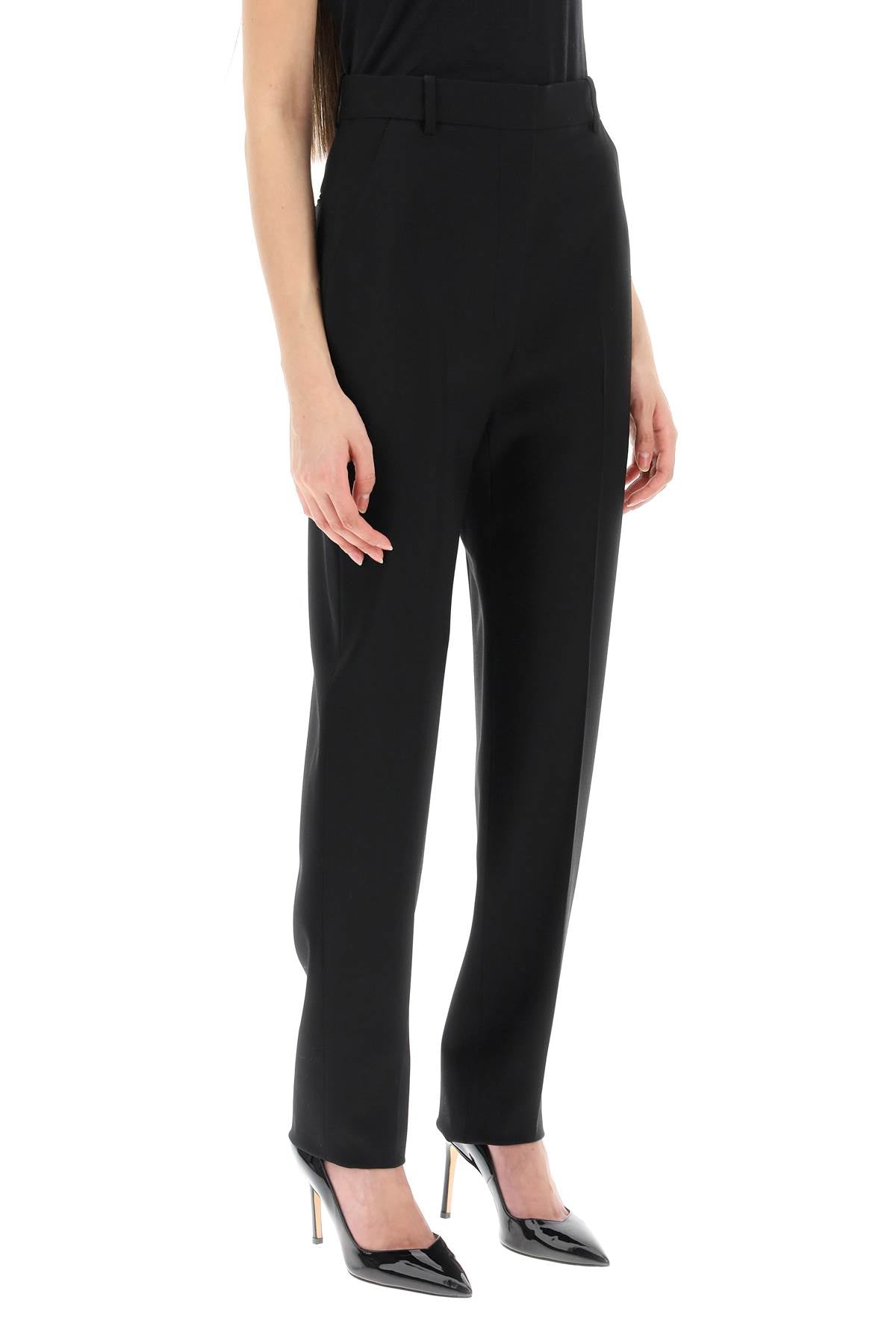 High-waisted Cigarette Trousers  - Nero