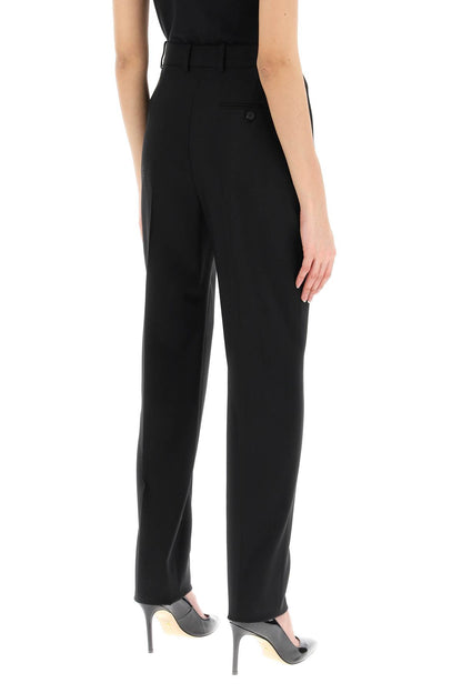 High-waisted Cigarette Trousers  - Nero