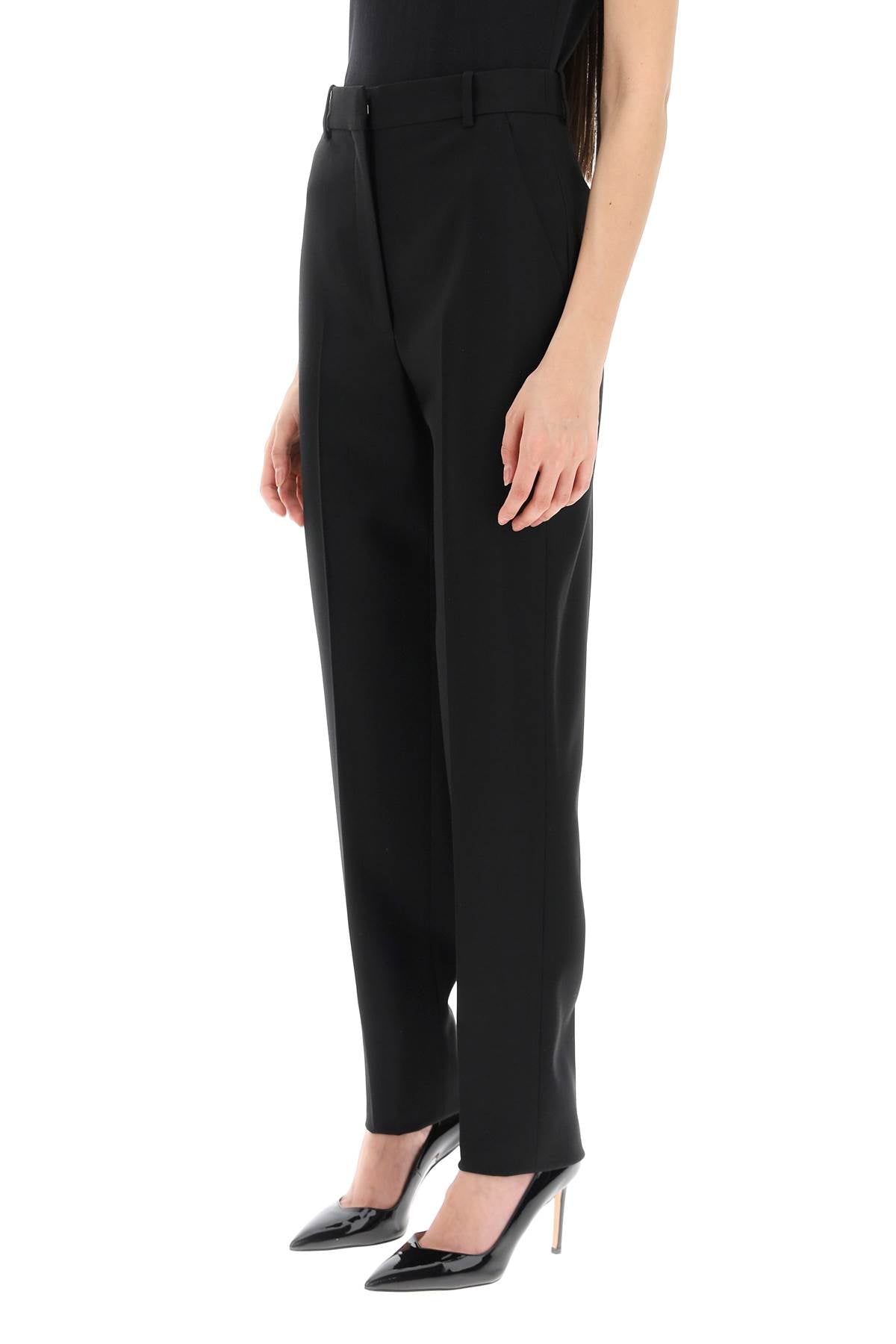 High-waisted Cigarette Trousers  - Nero