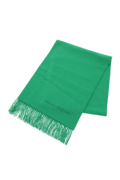 Cashmere Scarf With Embroidery  - Green