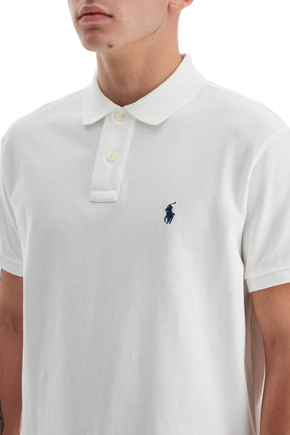 Polo Shirt With Logo Embroidery  - White