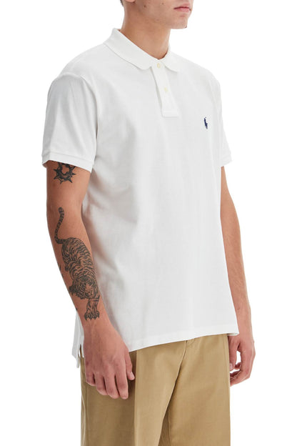 Polo Shirt With Logo Embroidery  - White