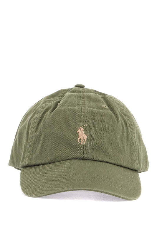 Olive Green Cotton Sports Cap With Embroidered Logo  - Green