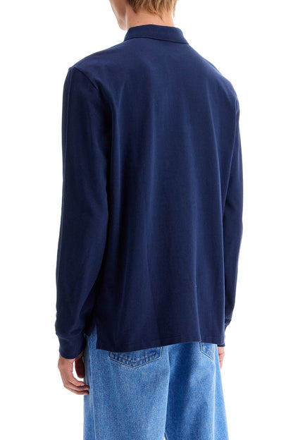 Long-sleeved Polo Shirt  - Blue