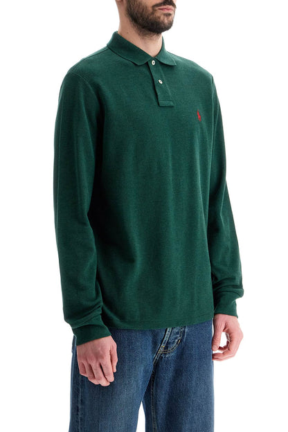 Custom Slim Fit Long Sleeve Polo Shirt  - Green